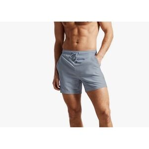 NWT Ted Baker Mens L (Ted 4) Swim Trunks Plain Blue Lined Swim Short Swimsuit